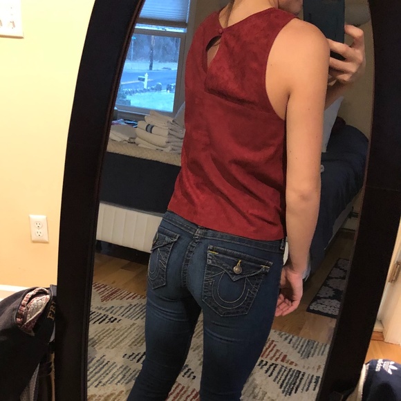 Suede Red Top - Picture 6 of 6